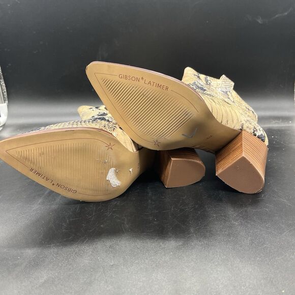 Gibson Latimer womens snakeskin goat leather ankle bootie size 6M - Picture 7 of 7